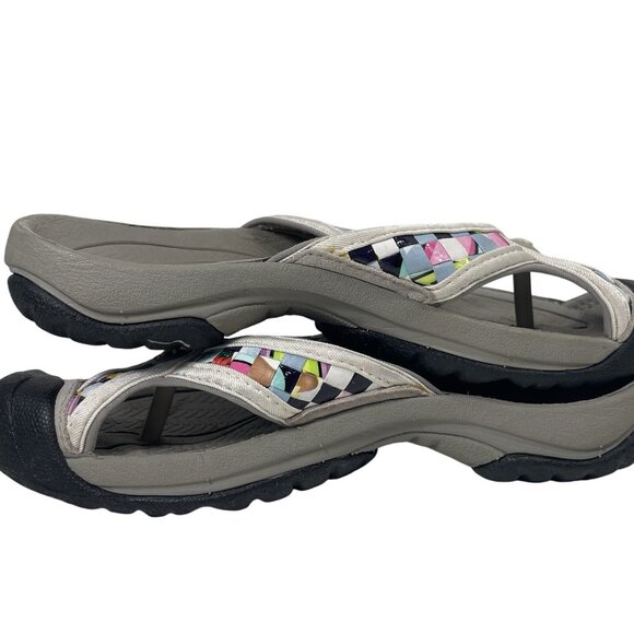 Keen Waimea H2 Sandals Womens 6.5 Gray Blue Slip On Closed Toe Thong Flip Flop - Picture 4 of 9